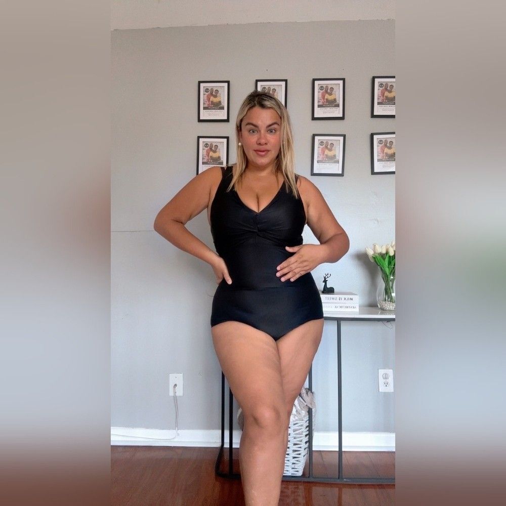 Black swimsuit one piece black PLUS SIZE NEW 2027